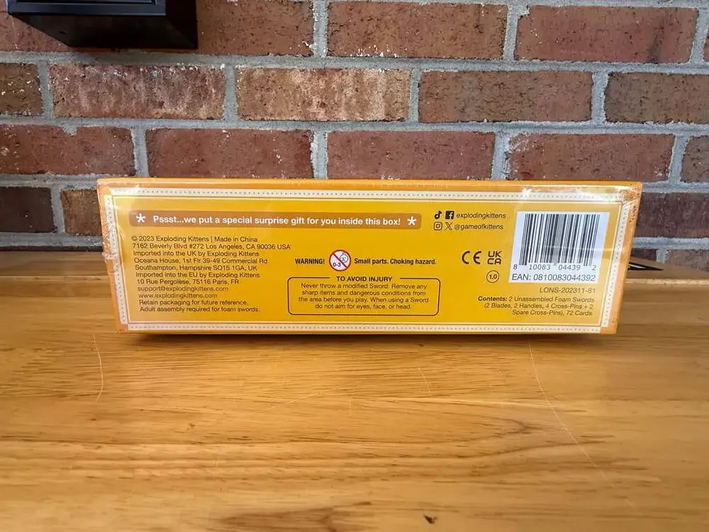 Exploding Kittens Let's Hit Each Other With Fake Swords Family Party Card Game
